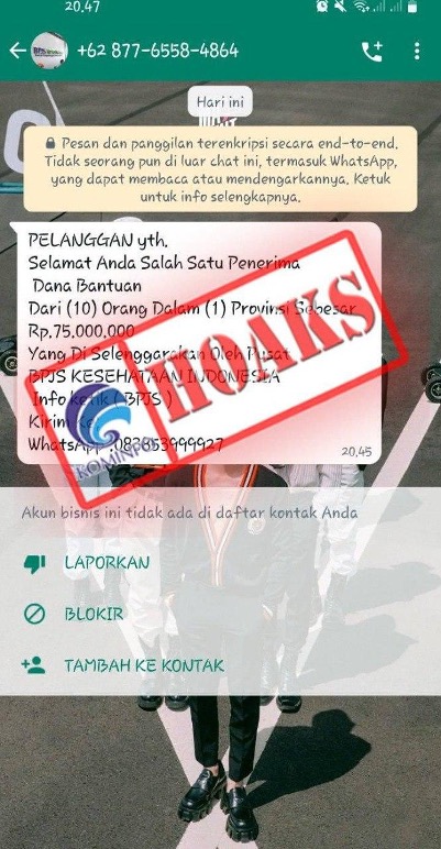 Waspadalah Kalau Ada Pesan Bantuan Dana dari BPJS Kesehatan!