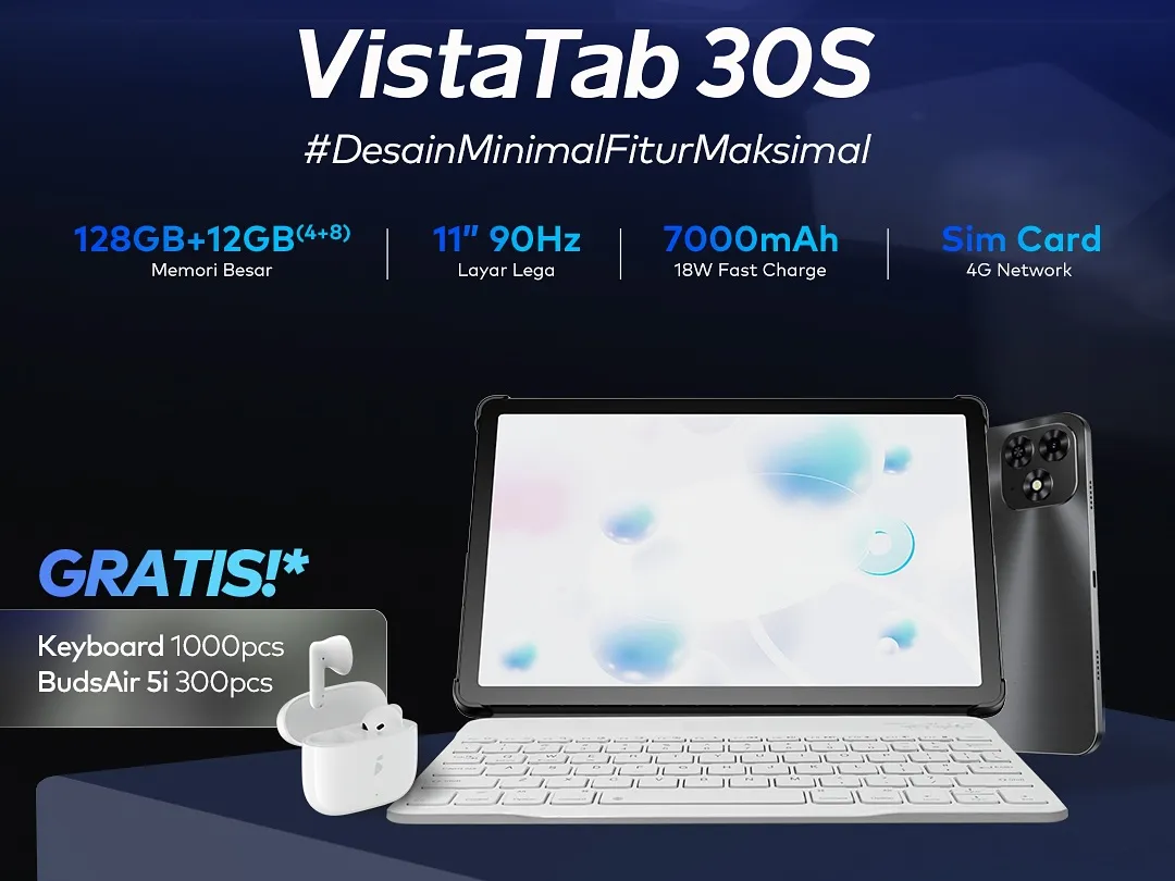 Itel VistaTab 30s, Tablet 1 Jutaan dengan Bonus Keyboard!