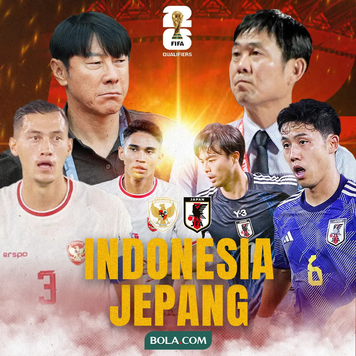 Infografi Singkat: Babak Kualifikasi Timnas Indonesia vs Jepang