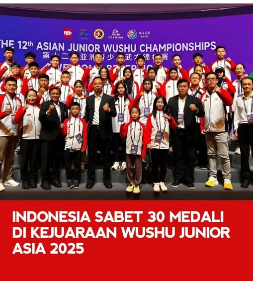 Indonesia Sabet 30 Medali di Kejuaraan Wushu Junior Asia 2025