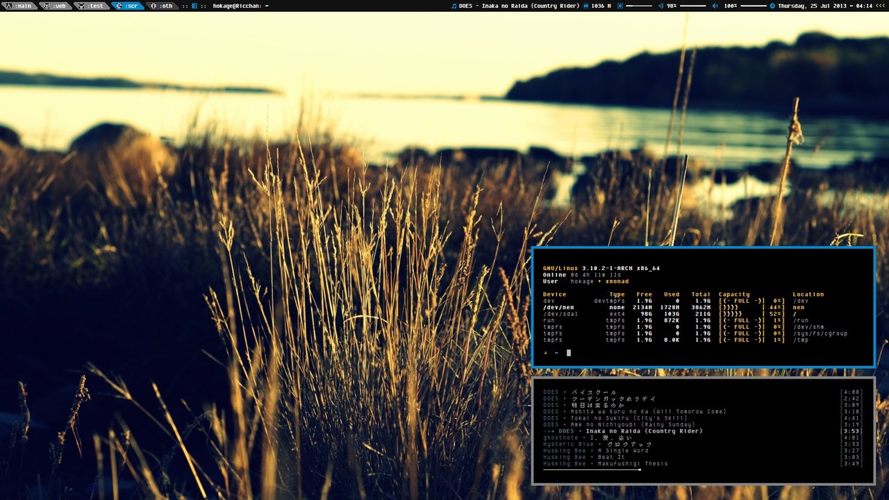 Xmonad. 9wm Linux. Xmonad Rocks!. Husking' Bee.