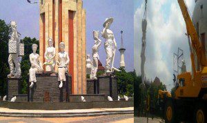 Dianggap Berhala, Patung Jayandaru Sidoarjo Dibongkar