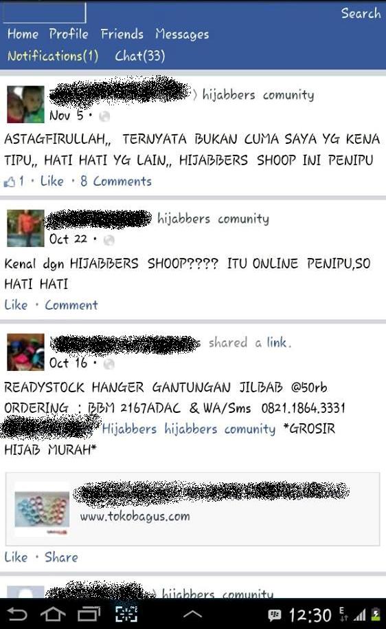 TOLONG DIBANTU BANNED GAN! Toko Online Penipu Hijabbers Shoop