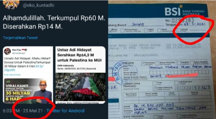 Tanggapi Bukti Transfer Donasi Palestina , Eko Kuntadhi Soroti Tanggal Pengiriman