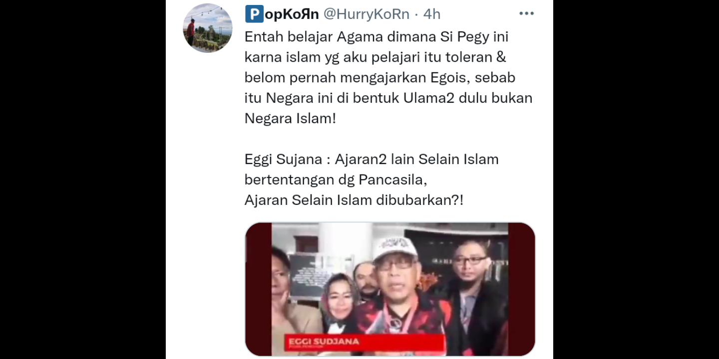 Singgung Pancasila, Eggi Sudjana: Semua Agama Selain Islam Harus Dibubarkan