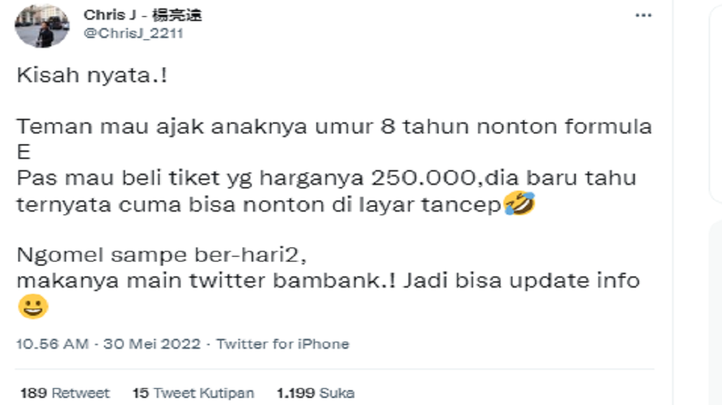 Mengejutkan, Netizen Beli Tiket Formula E Rp250 Ribu Namun Nonton di Layar Tancap