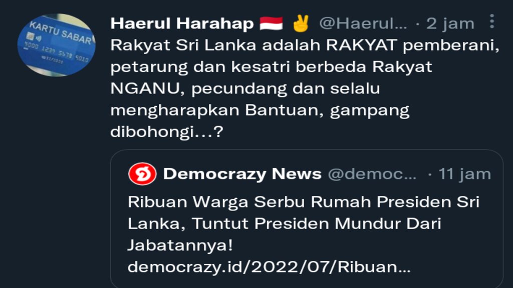 Massa Serbu Rumah Presiden Sri Lanka, Netizen Bandingkan Dengan Indonesia