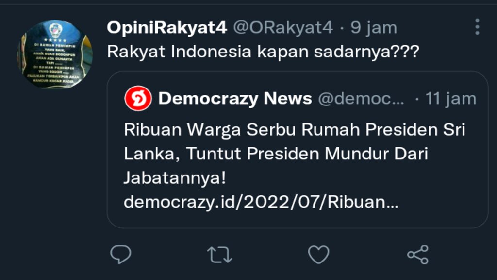 Massa Serbu Rumah Presiden Sri Lanka, Netizen Bandingkan Dengan Indonesia