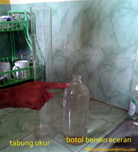 Bensin Eceran, Apakah Benar 1 Botol = 1 Liter