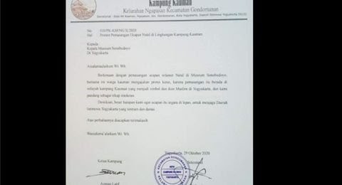 Beredar Surat Protes Warga soal Ucapan Natal di Kampung Kauman Yogyakarta