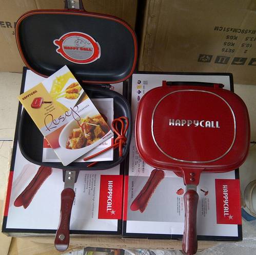 Happy Call Double Sided Pressure Jumbo Grill Pan Panci Wajan Anti Tumpah