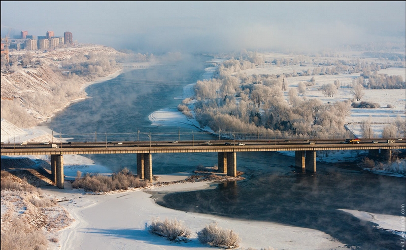 Indahnya musim dingin di Kota Krasnoyarsk Rusia