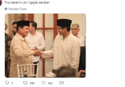 Kocak, Netizen Ini Bikin Kompilasi Perjalanan Prabowo dan Sandiaga Uno