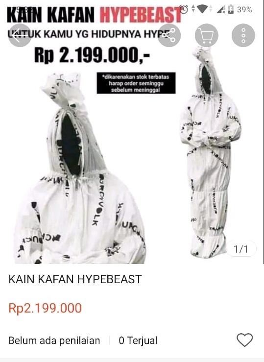 Dijual di Online Shop, Kain Kafan Hypebeast Ini Harganya Fantastis