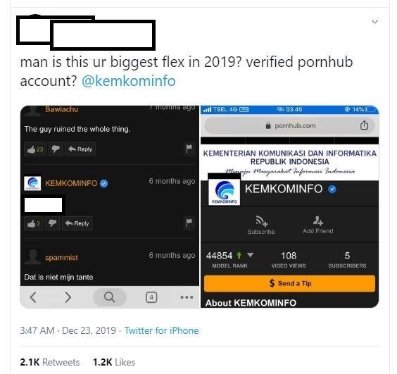 Heboh Akun "Kemkominfo" Terverifikasi di Pornhub, Netizen: Caranya Gampang!