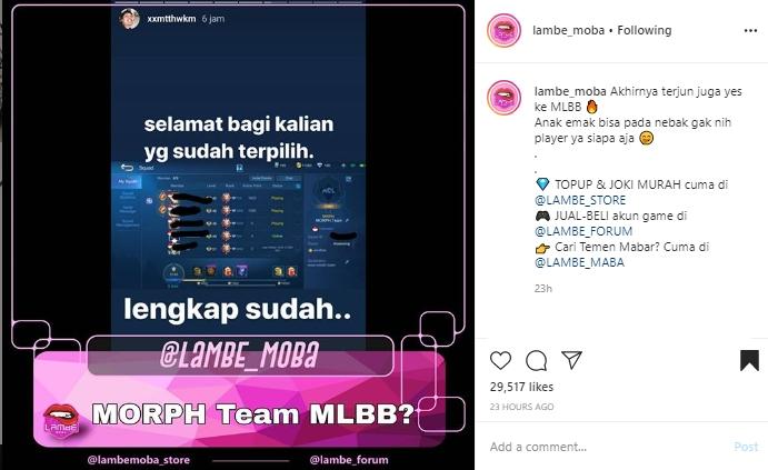 REZA ARAP MEMBUAT TIM ESPORTS MOBILE LEGENDS