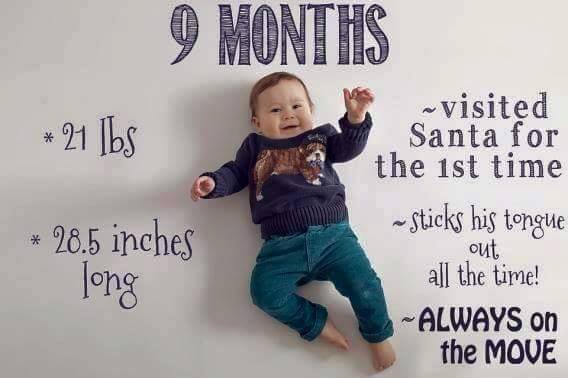 Foto kreatif Perkembangan Bayi selama 12 bulan