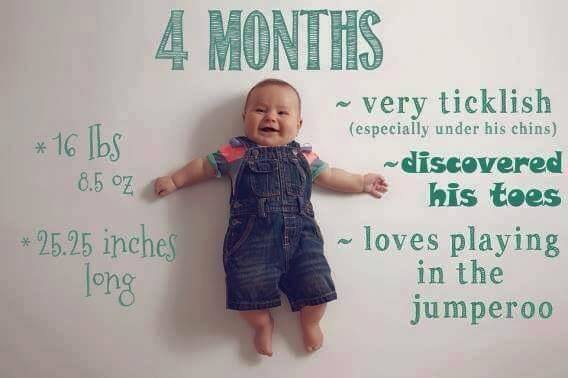 Foto kreatif Perkembangan Bayi selama 12 bulan