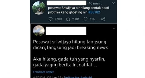 Tak Patut Ditiru! Saat Tragedi Sriwijaya Air SJ182 Dijadikan Lelucon