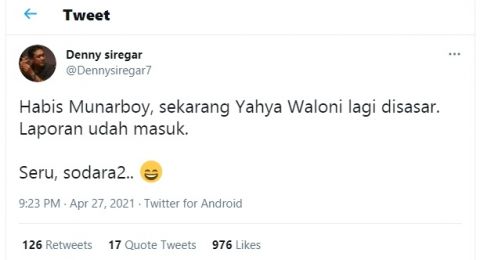 Denny Siregar: Habis Munarboy, Sekarang Yahya Waloni Lagi Disasar