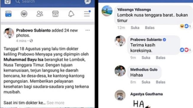 Diprotes Karena Sebut Lombok di NTT, Ini Jawaban Prabowo Subianto