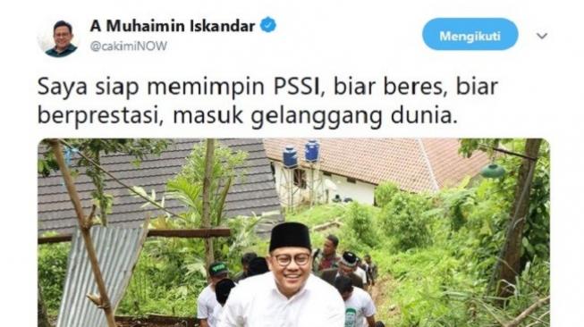 Gagal Jadi Cawapres, Cak Imin Nyatakan Siap Pimpin PSSI
