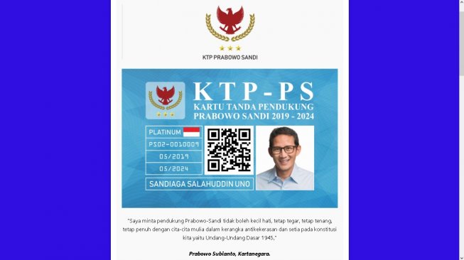 Viral KTP Prabowo - Sandi, Biaya Pembuatan Rp 20 Ribu sampai Rp 125 Ribu