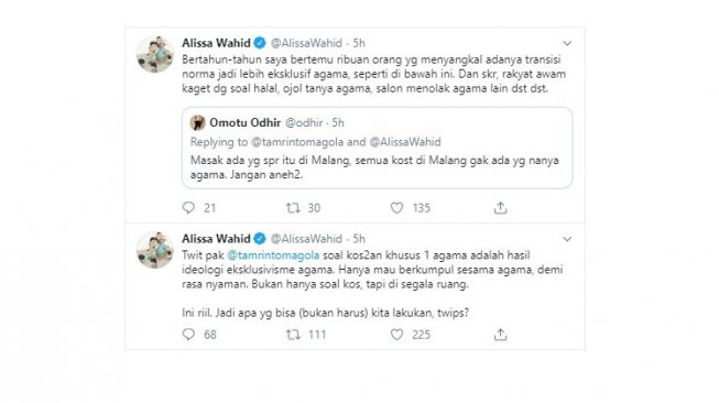 Mahasiswi Katolik Bingung Cari Kos karena Beda Agama, Alissa Wahid Buka Suara