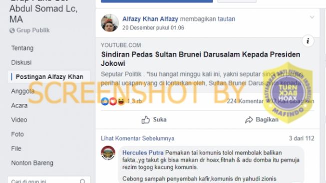 Beredar di Grup Abdul Somad : Sultan Brunei Sindir Pedas Presiden Jokowi, Benarkah?