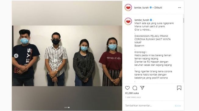 Habis Pesta Miras, Remaja Prank Rumah Sakit Mengaku Kena Covid-19