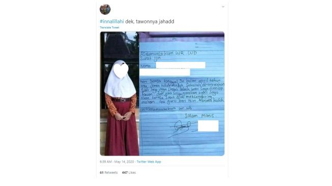 Disengat Tawon, Surat Izin Sakit Bocah SD Ini Bikin Ngakak Warganet