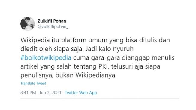 #BoikotWikipedia Trending, Informasi Keliru G30S/PKI Bikin Warganet Geram