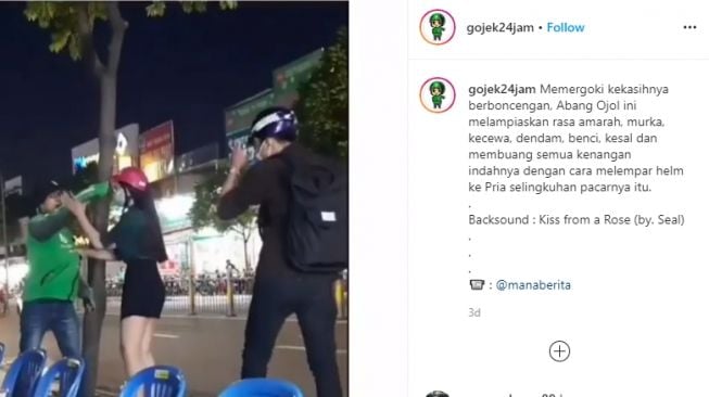 Viral Ojol Pergoki Pacar Lagi Jalan Bareng Selingkuhan, Helm Auto Melayang