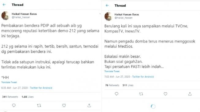 Soal Pembakaran Bendera PDIP, Ustaz Haikal Sebut 212 Selama Ini Santun