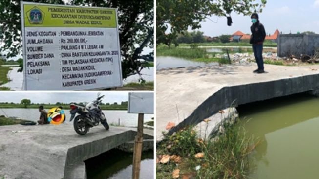 Viral! Jembatan Sepanjang 4 Meter di Gresik Ini Telan Anggaran Rp 200 Juta