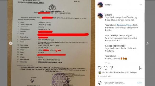 Jerinx SID Kembali Dipolisikan, Ini Alasan Pelapornya