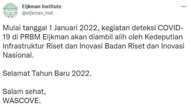 Kisah Ilmuwan Muda Eijkman, Dengar Dirinya Diberhentikan Usai LBME Melebur ke BRIN