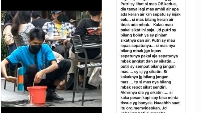 Viral C.S Mall Bersihkan Sepatu Pengunjung Sambil Jongkok, Wanda Beri Klarifikasi