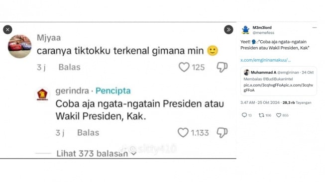 Komentar Admin Gerindra di TikTok Disorot, Tingkahnya Disebut Bak Bocah Puber