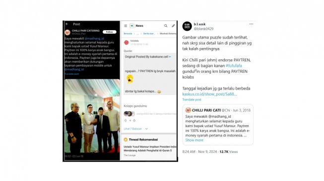 Fufufafa Bela Paytren, Selaras Cuitan Lawas Chilli Pari Endorse Yusuf Mansur