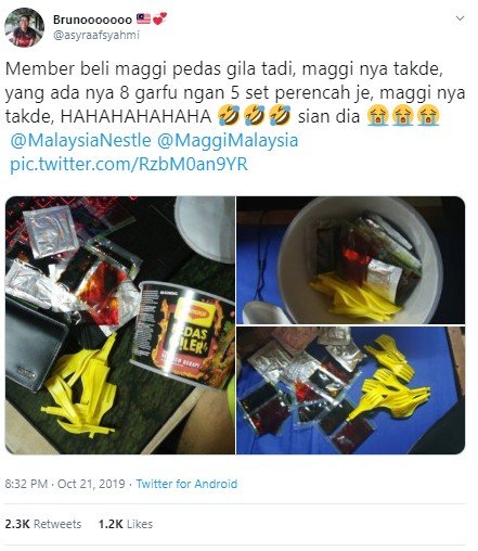 Kocak, Seorang Netizen Beli Mie Instan Cup Hanya Dapat Bumbu dan Garpu