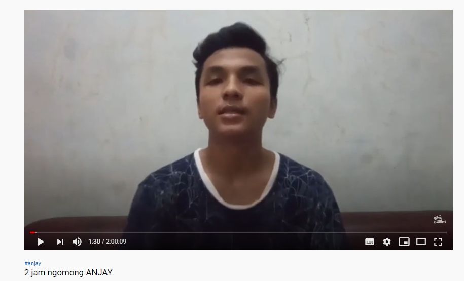 Anjay Dilarang, Pemuda ini Malah Bikin Konten 2 Jam Ngomong Anjay