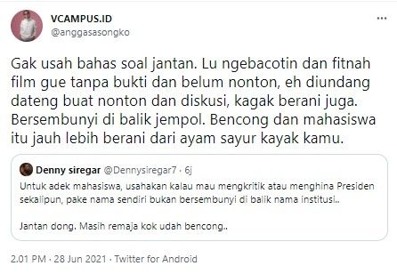 Sindir BEM UI Tak Jantan, Denny Siregar Langsung Disemprot Produser Film Nussa
