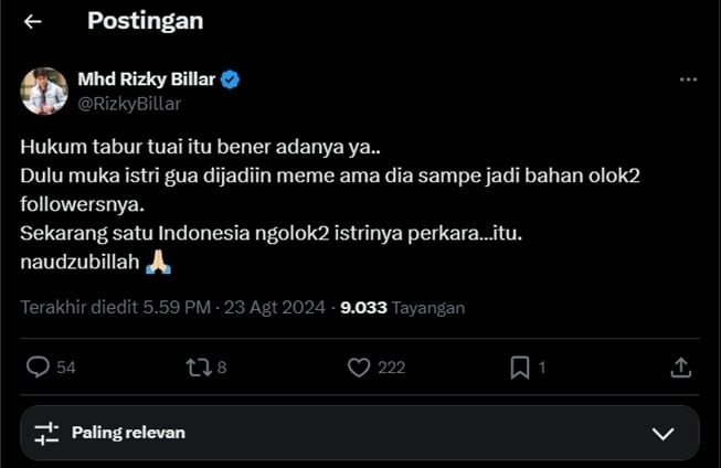 Kaesang Dulu Olok Lesti Lewat Meme, Kini Bau Ketek Erina Dianggap Rizky Billar Karma