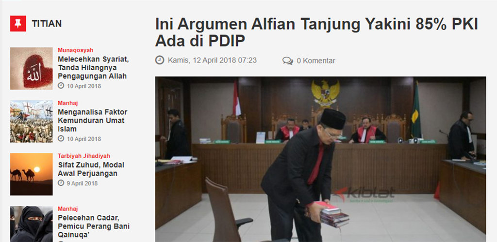 Menguji Klaim Alfian Tanjung Soal "20 Juta Kader PKI Memilih PDIP"