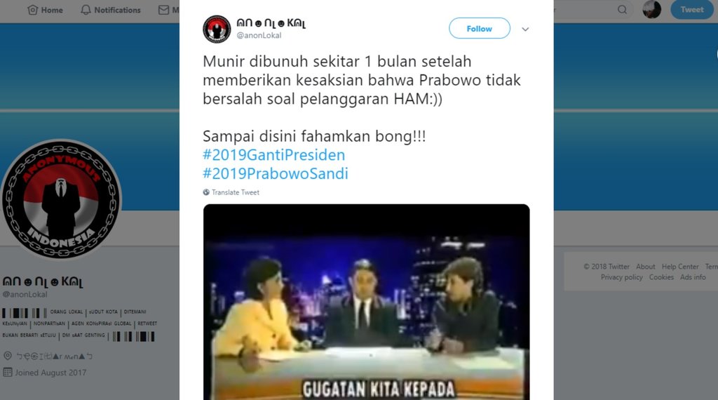 Benarkah Munir Dibunuh Setelah Menyatakan Prabowo Tidak Bersalah?
