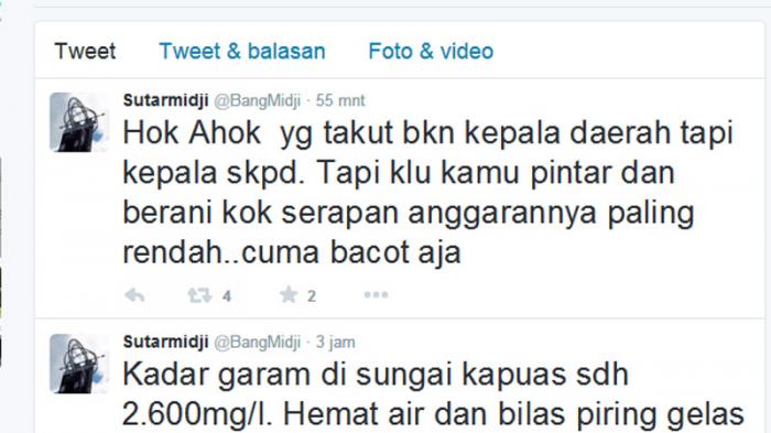 Penyerapan Anggaran DKI Jakarta Rendah, AHOK di Bully oleh Walikota Pontianak