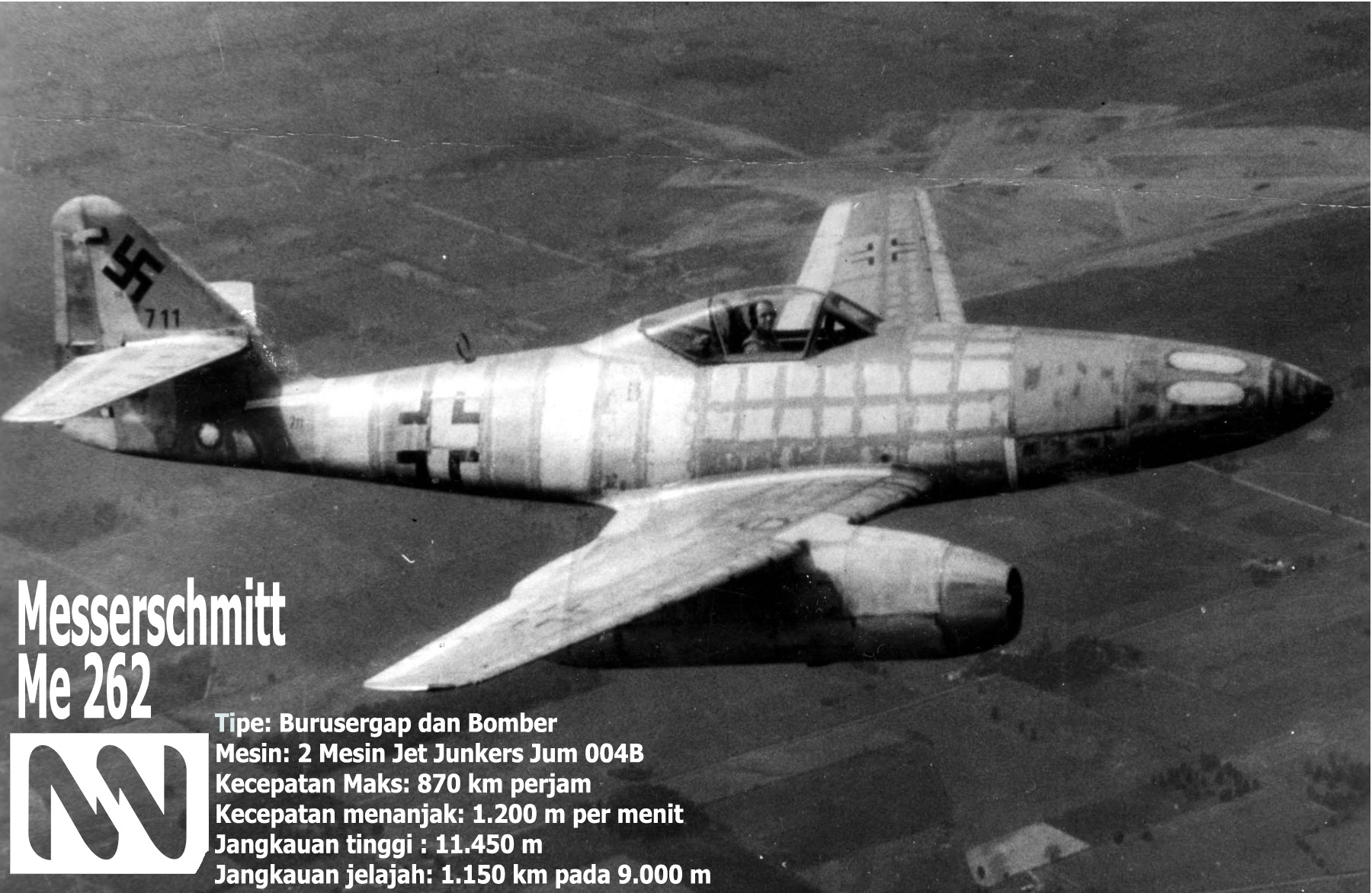 Me 262, Jet Tempur Pertama Kali Dalam Sejarah Diluncurkan
