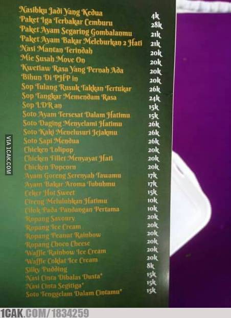 Berbagai Menu Makanan Absurd Warung ini Bikin Pelanggan Nangis Kejer, Kenyang Duluan!