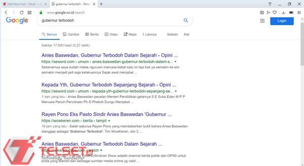  Anies Baswedan Jadi “Gubernur Terbodoh” di Google